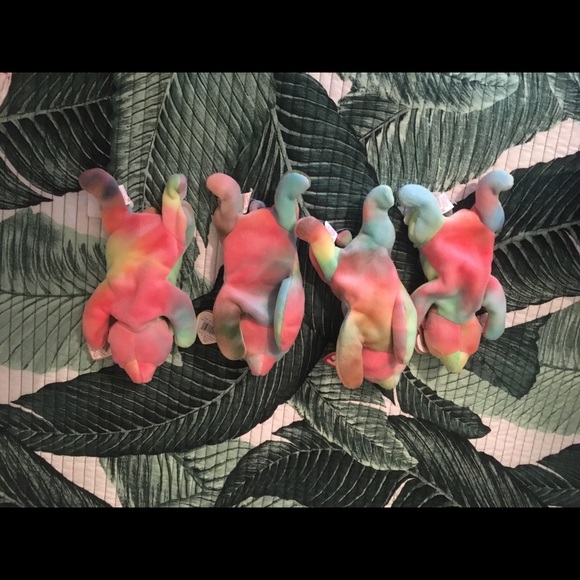 4 NW TY BEANNIE BABY TIE DYE BEARS - Picture 7 of 9